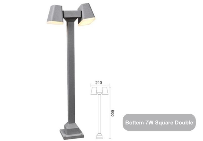 lawn light Bottem 7W Square Double