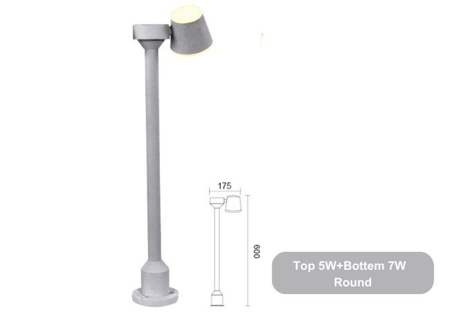 lawn light Top 5W+Bottem 7W Round