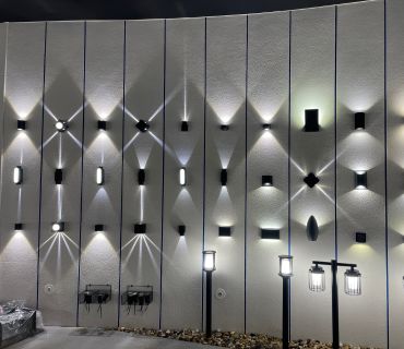 modern outdoor wall lights display area