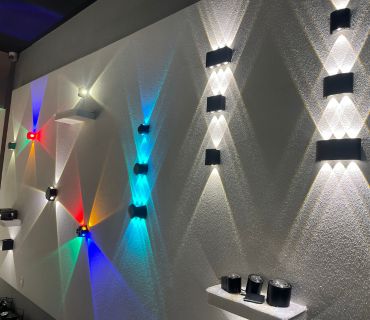 up and down wall lights display area